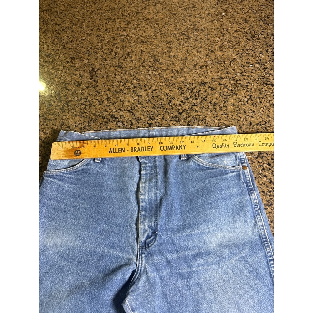 Wrangler 13MWZ Cowboy Cut Jeans Mens 38x36 Light Wash Denim Straight Leg Western - Picture 5 of 10